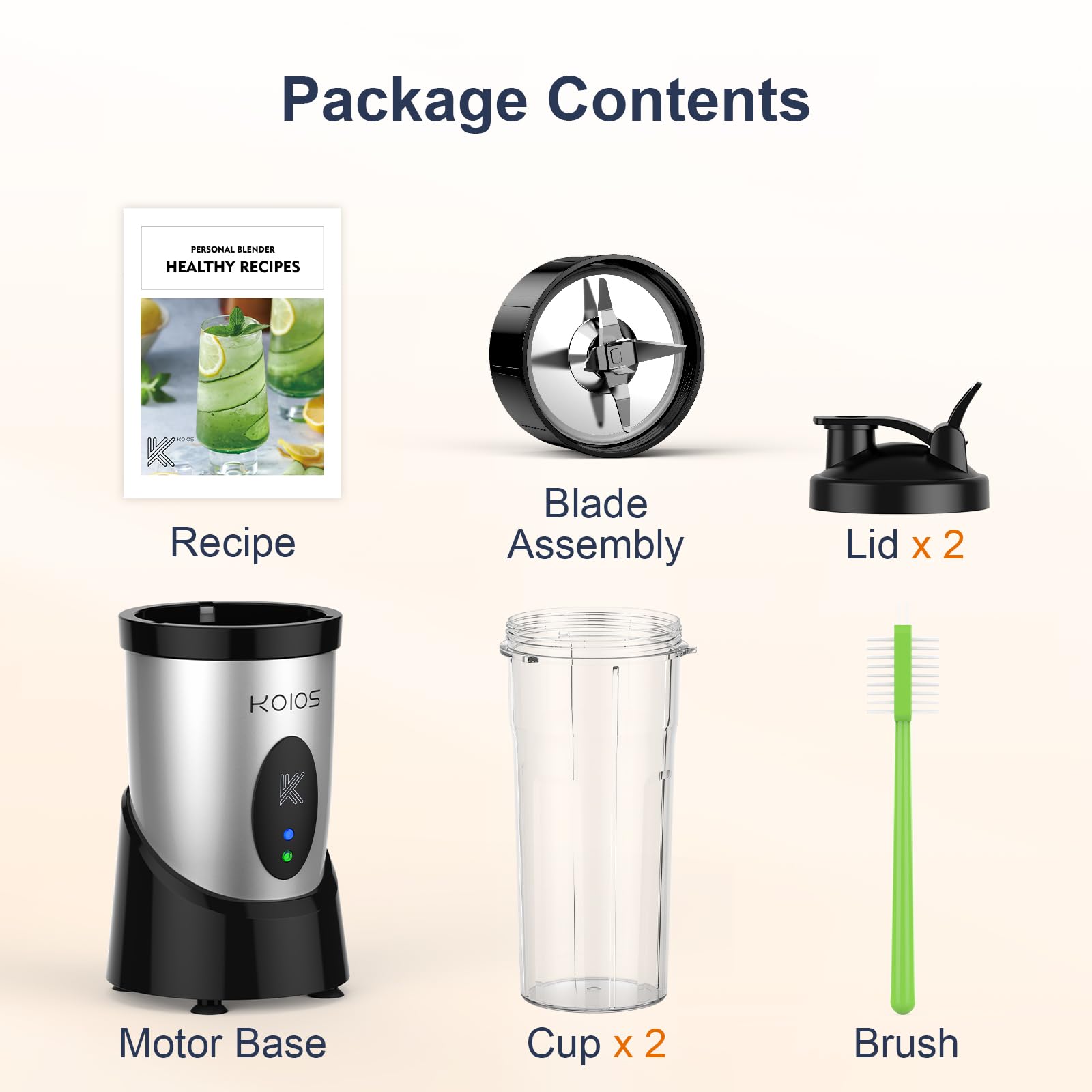 Licuadora personal para batidos y smoothies con 3 vasos para llevar de 22 oz, 22000 RPM