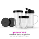Licuadora Magic Bullet pequeña, negra, juego de 11 piezas