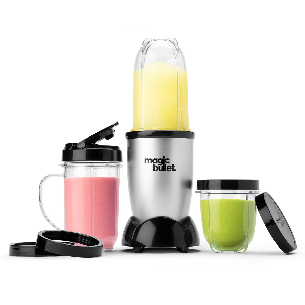 Licuadora Magic Bullet pequeña, negra, juego de 11 piezas